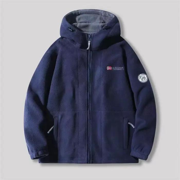 Veste de sport chaude et épaisse avec col rabattu pour hommes, coupe-vent, respirante, polyester, automne et hiver