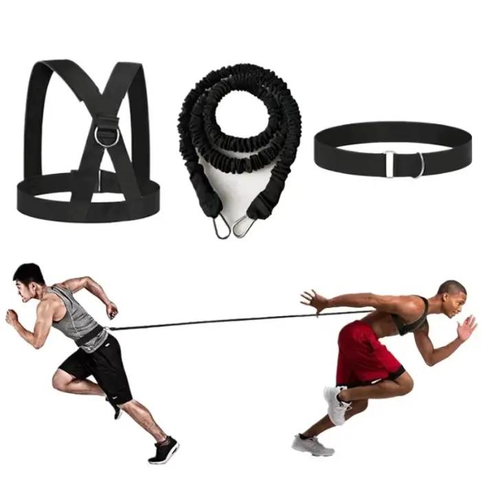 Corde de résistance Wellsem pour entraînement d'endurance haute élasticité double bande de force pour saut de sprint fitness entraînement physique polyvalent multicolore