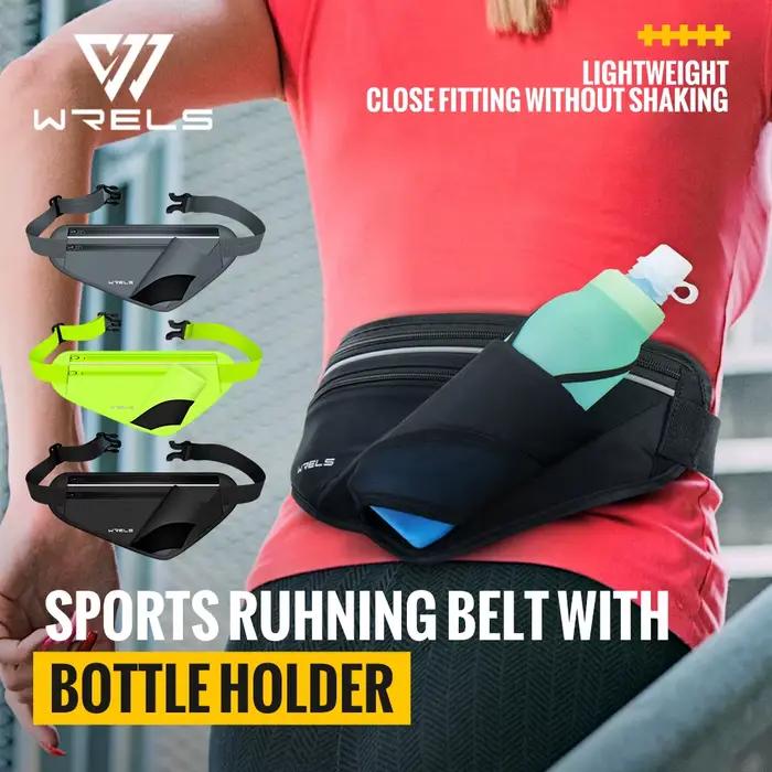 WRELS ceinture d'hydratation de course avec porte-bouteille d'eau sac banane réglable pour courir marche sac de taille
