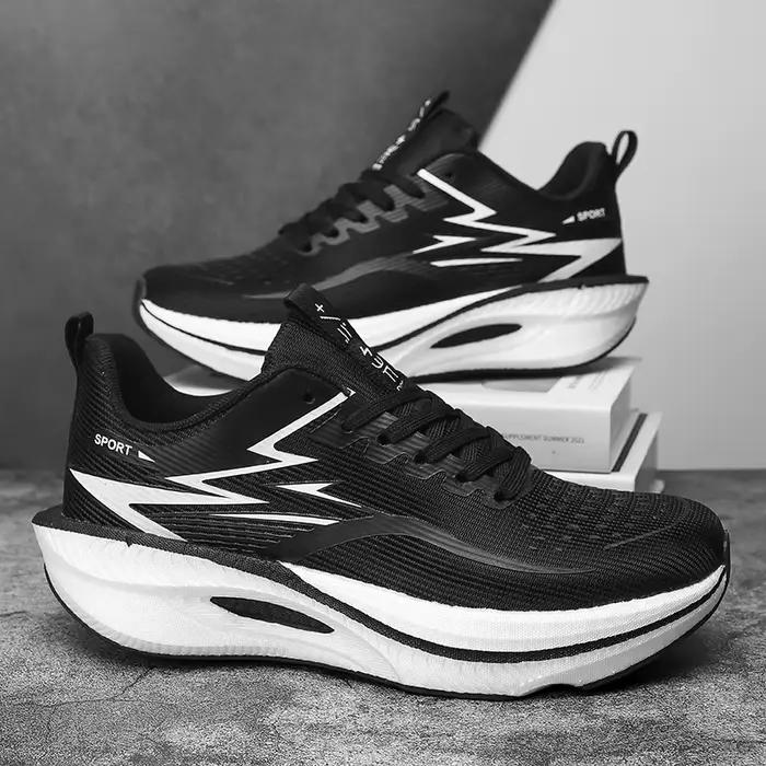 Chaussures de course professionnelles ultra-légères pour homme avec plaque en carbone amortissante et design respirant à coupe basse pour entraînement et compétition