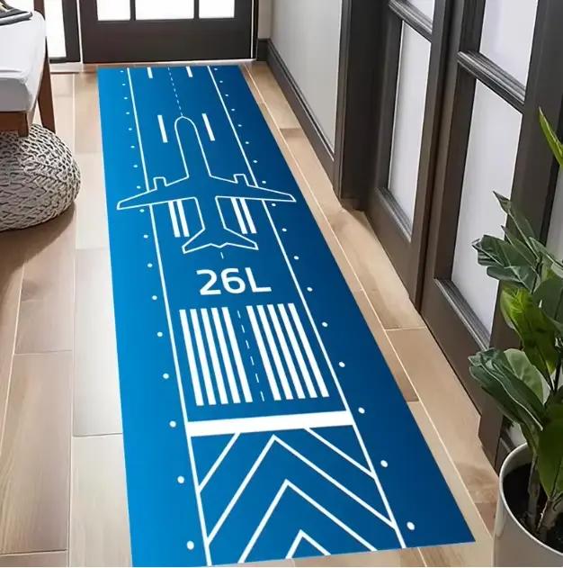 Tapis de course d'avion moderne en polyester pour salon hôtel ou bureau élégant et antidérapant à offrir pour occasions spéciales