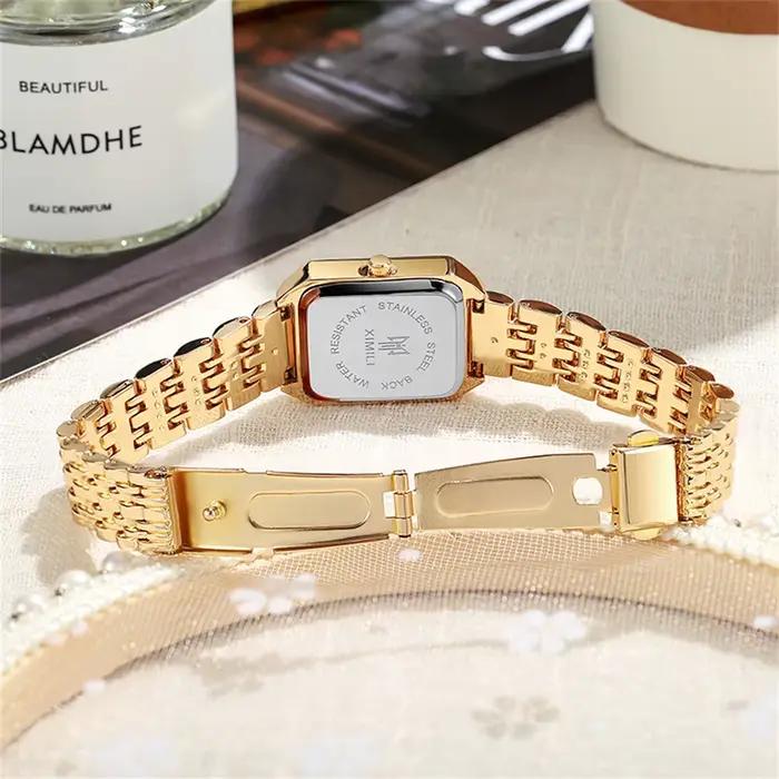 UTHAI W124 mode femmes montre carré affaires lumière luxe en acier inoxydable
