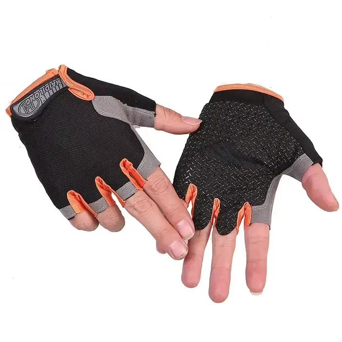 Demi-doigt cyclisme en plein air anti-dérapant Anti-transpiration hommes femmes demi doigt gants respirant Anti choc