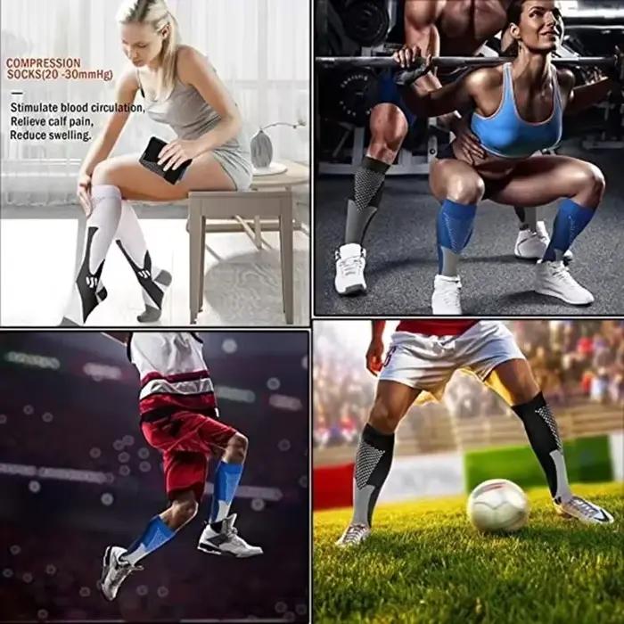 Chaussettes de compression élastiques pour hommes et femmes
