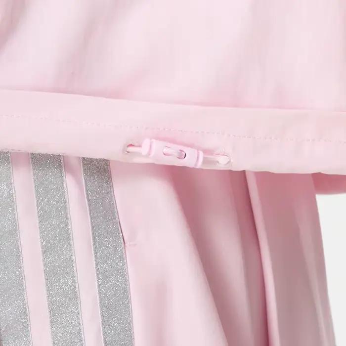 Adidas Veste coupe-vent à capuche pour femme Coupe ample Vêtements de sport décontractés KR7603