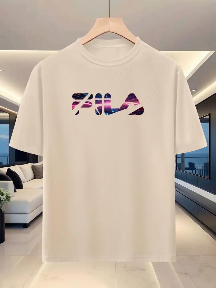 Nouveau T-shirt de course pour homme - Haut léger printemps/été - Imprimé lettres stylées