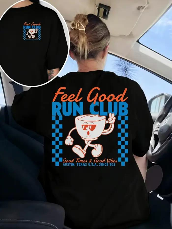 T-shirt graphique Feel Good Run Club Retro Coffee Mascot