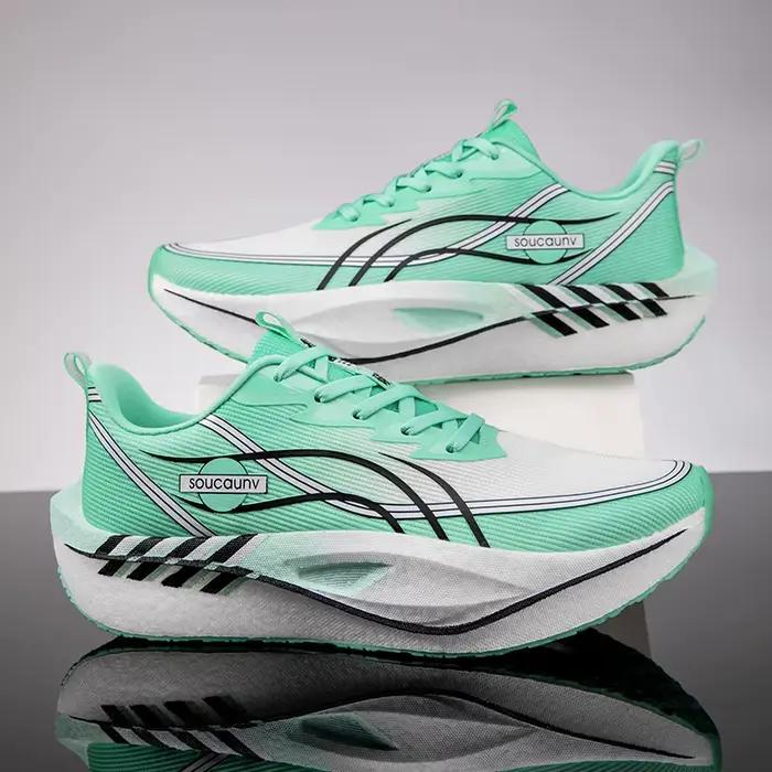 Chaussures de course avec plaque en carbone, spécialité marathon, respirantes, légères, confortables, antidérapantes, pour hommes et femmes