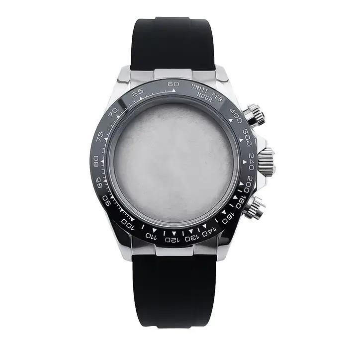 Boîtier de montre NEITON 39mm VK63 argent/or avec bracelet en acier inoxydable massif pour montres