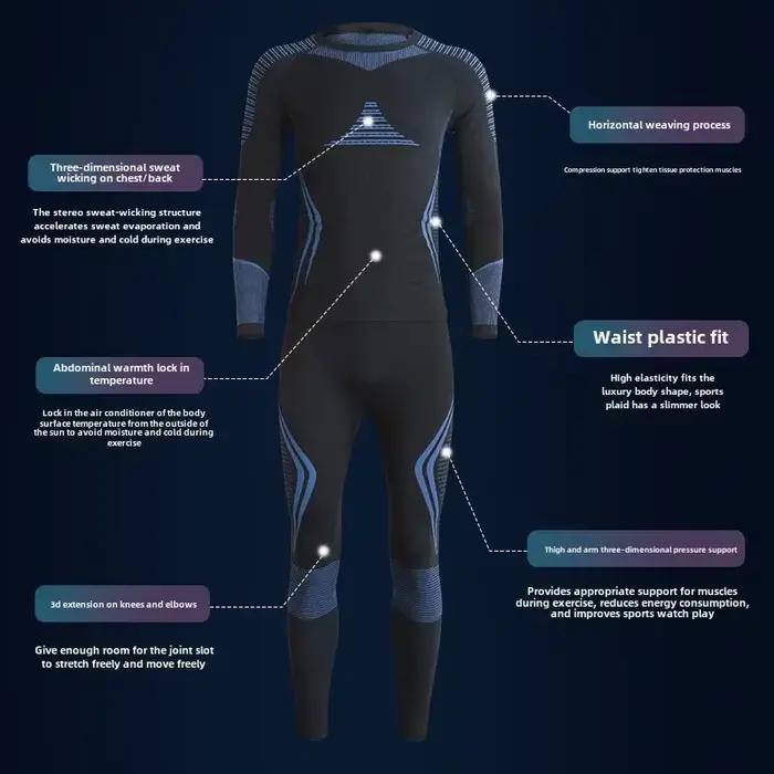 Ensemble de sous-vêtements thermiques pour hommes et femmes