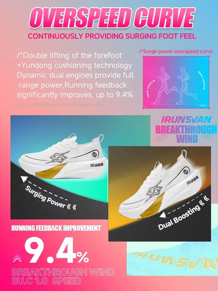IRUNSVAN Marathon Chaussures de course en fibre de carbone pour homme