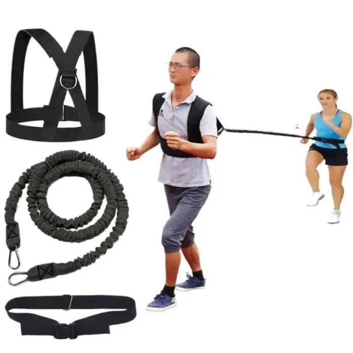 Corde de résistance Wellsem pour entraînement d'endurance haute élasticité double bande de force pour saut de sprint fitness entraînement physique polyvalent multicolore